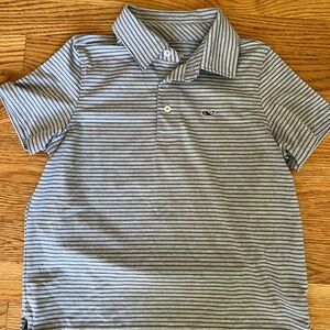 Vineyard Vines Kids Gray Striped Polo